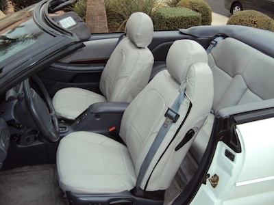 Chrysler Sebring seat covers with integrated seat belts
